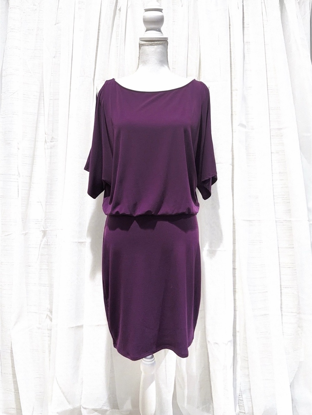 Moda International Purple Blouson Midi Dress